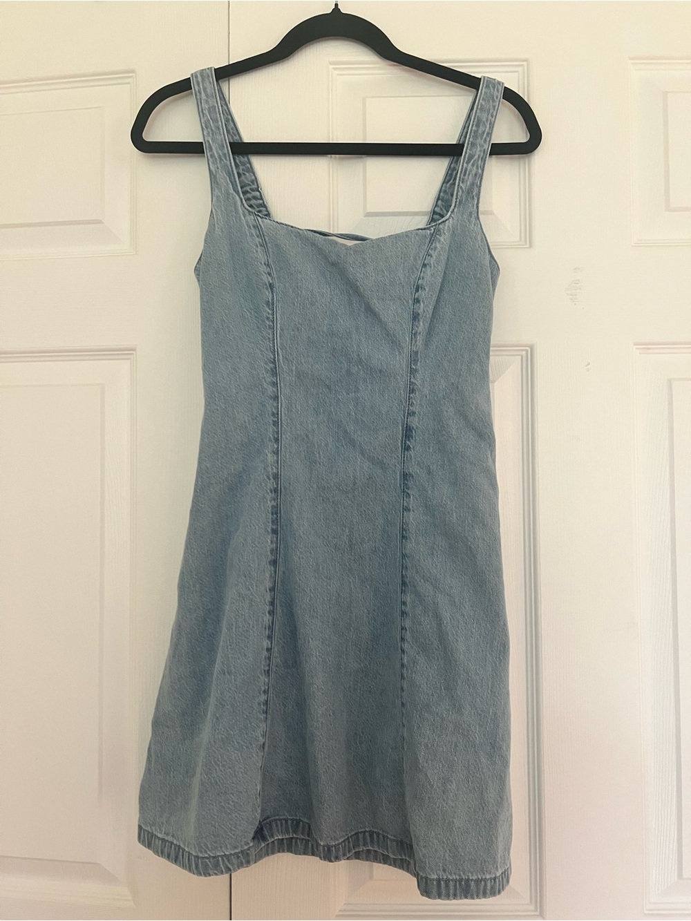 Hollister Pale Blue Denim-Trim Sundress